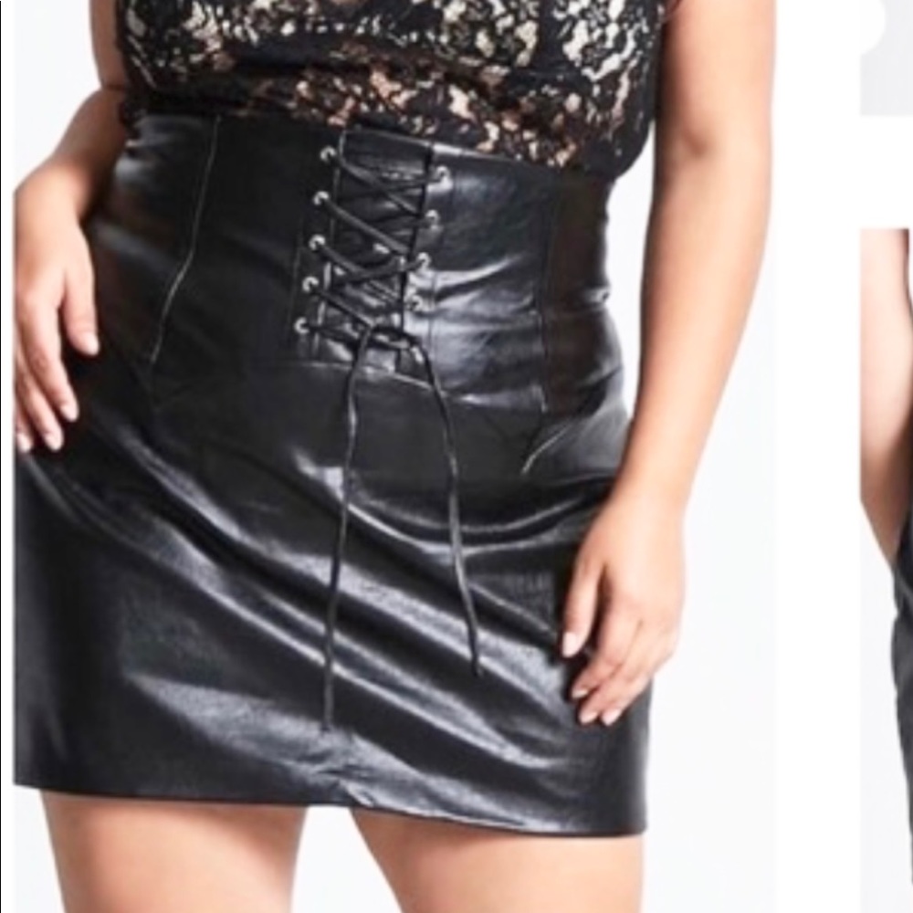 Black Faux Leather Corset Skirt from Forever21, no tags/never worn